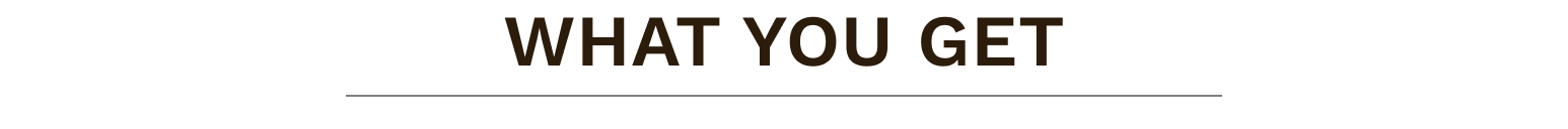 WHAT YOU GET